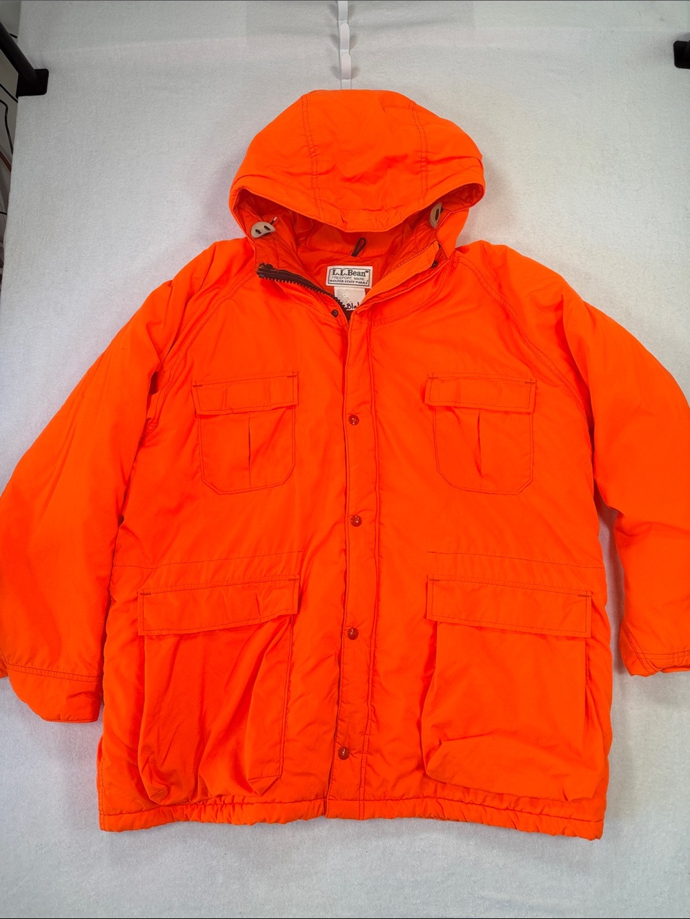 RARE Vintage L.L. Bean Baxter State Parka Blaze Orange Hunting Coat